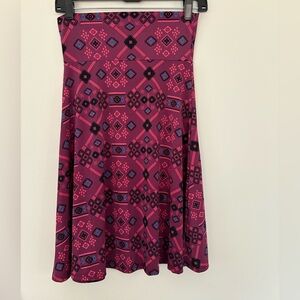 LuLaRoe Pink and Black Geometric Skirt